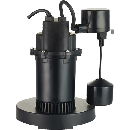 Thermoplastic Submersible Sump Pump, 2560 GPH, 115 V, 4.6 A, 1/3 HP Pryde Industrial Inc.