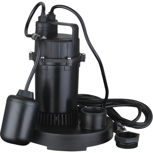 Thermoplastic Submersible Sump Pump, 2560 GPH, 115 V, 4.6 A, 1/3 HP Pryde Industrial Inc.