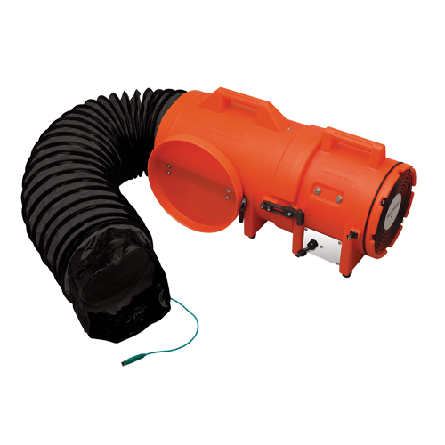 ALLEGRO INDUSTRIES 8" Plastic COM-PAX-IAL Blowers, 1/3 HP, 900 CFM, Explosion Proof Pryde Industrial Inc.