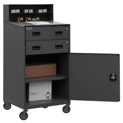Shop Desk, 23" W x 20" D x 51" H, Grey Pryde Industrial Inc.