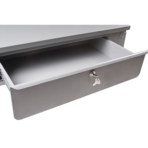 Wall-Mounted Shop Desk, 34-1/2" W x 28" D x 31" H, Grey Pryde Industrial Inc.