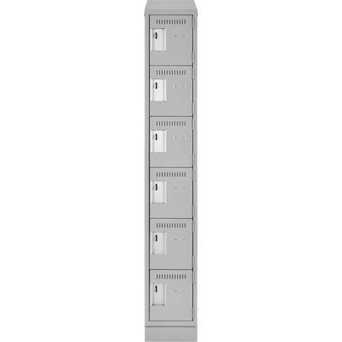 Clean Line Lockerette, 6 -tier, 12" x 18" x 82", Steel, Grey, Rivet (Assembled) Pryde Industrial Inc.