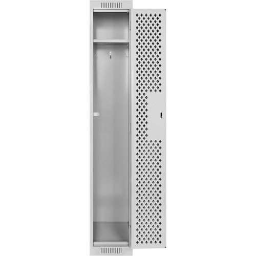 Clean Line Lockers, 12" x 15" x 72", Steel, Grey, Rivet (Assembled), Perforated Pryde Industrial Inc.
