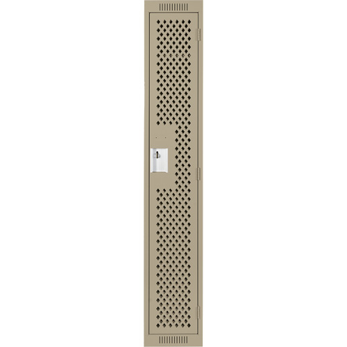 Clean Line Lockers, 12" x 12" x 72", Steel, Beige, Rivet (Assembled), Perforated Pryde Industrial Inc.