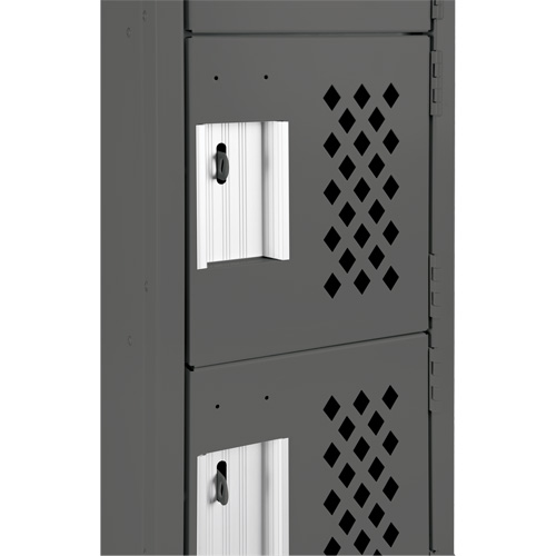 Assembled Lockerettes Clean Line Perforated Economy Lockers, 6 -tier, Bank of 2, 18" x 72" x 12", Steel Pryde Industrial Inc.