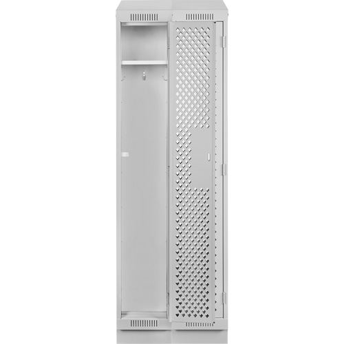 Casiers Clean Line, Bloc de 2, 24" x 15" x 82", Acier, Gris, Rivet (assembl&eacute;), Perfor&eacute; Pryde Industrial Inc.