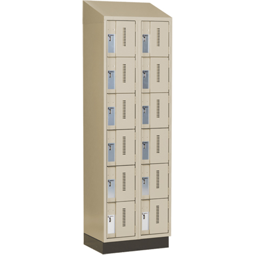 Concorde Heavy-Duty Lockers, 6 -tier, Bank of 2, 24" x 18" x 82", Steel, Beige, Welded (Assembled) Pryde Industrial Inc.