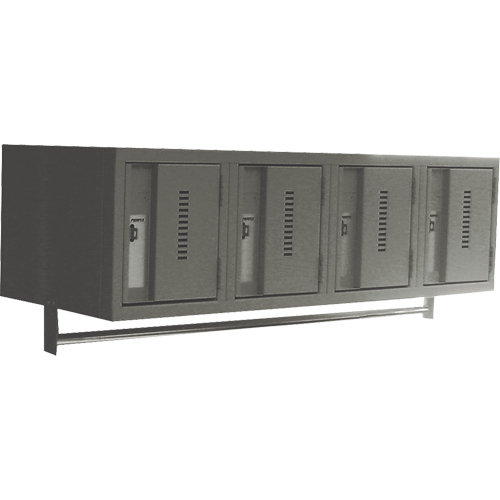 Wall Hung Lockers - Heavy Duty, Bank of 4, 18" x 12" x 12", Steel Pryde Industrial Inc.