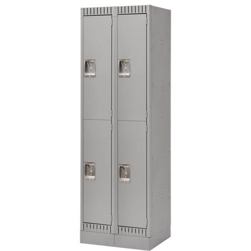 Casiers, 2 niveaux, Bloc de 2, 24" x 18" x 76", Acier, Gris, D&eacute;mont&eacute; Pryde Industrial Inc.