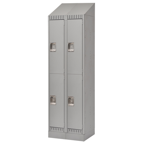 Casiers assembl&eacute;s, 2 niveaux, Bloc de 2, 24" x 18" x 72", Acier, Gris, Rivet (assembl&eacute;) Pryde Industrial Inc.
