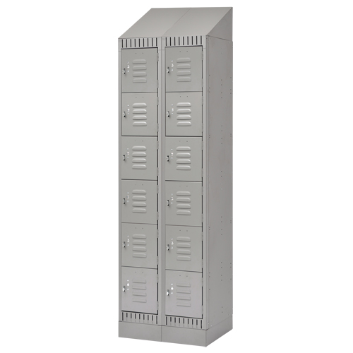 Casiers, 6 niveaux, Bloc de 2, 24" x 18" x 86", Acier, Gris, D&eacute;mont&eacute; Pryde Industrial Inc.