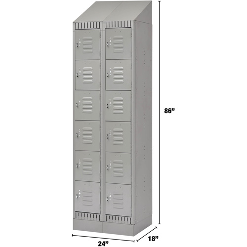 Casiers, 6 niveaux, Bloc de 2, 24" x 18" x 86", Acier, Gris, D&eacute;mont&eacute; Pryde Industrial Inc.