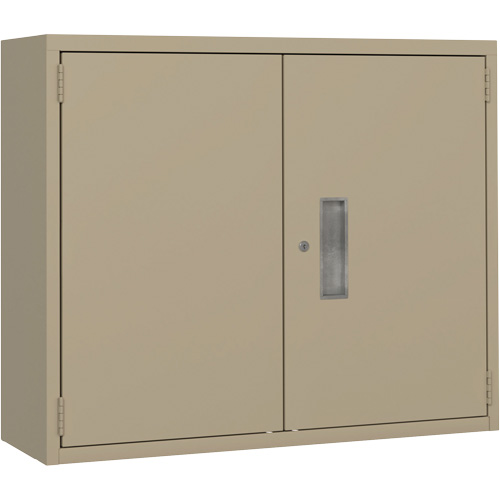 Wall Mounted Cabinet, Steel, 2 Shelves, 30" H x 36" W x 12" D, Beige Pryde Industrial Inc.