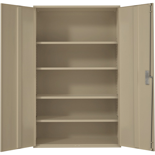 Extra Wide Hi-Boy Storage Cabinet, Steel, 4 Shelves, 72" H x 48" W x 24" D, Beige Pryde Industrial Inc.