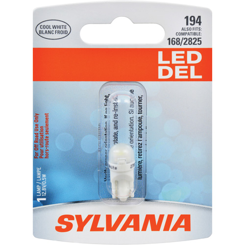 194 Mini-ampoule automobile, DEL, 0,5 W/12,8 W, Blanc Pryde Industrial Inc.