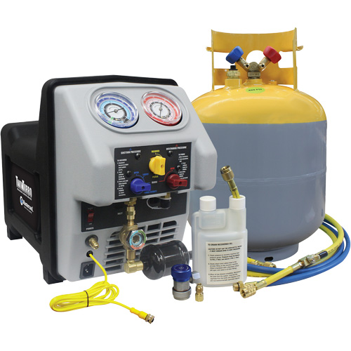 Syst&egrave;me de r&eacute;cup&eacute;ration de r&eacute;frig&eacute;rant double turbo avec r&eacute;servoir DOT de 50 lb Pryde Industrial Inc.