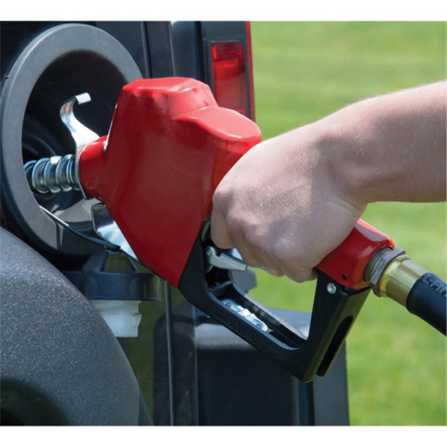Red Automatic Diesel Spout Nozzle Pryde Industrial Inc.