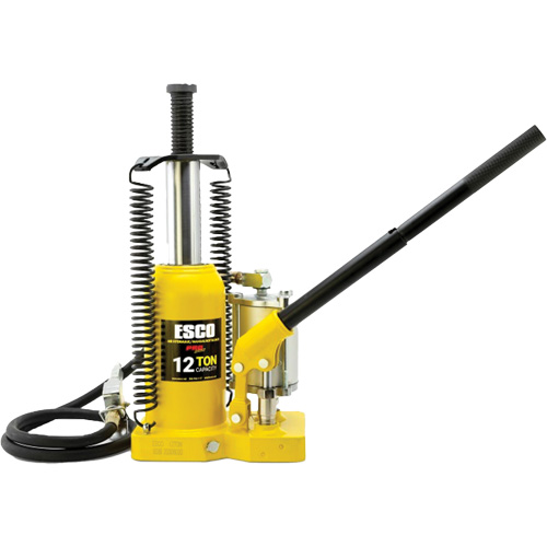 Pro Series Bottle Jack, 12 Ton(s), Air Hydraulic, 18-1/2" Raised Height Pryde Industrial Inc.