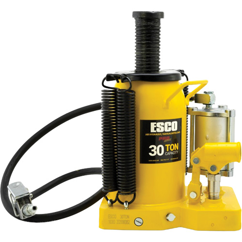 Pro Series  Bottle Jack, 30 tons, Air Hydraulic, 20" Raised Height Pryde Industrial Inc.
