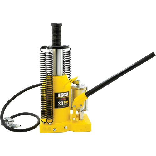 Pro Series  Bottle Jack, 30 tons, Air Hydraulic, 20" Raised Height Pryde Industrial Inc.