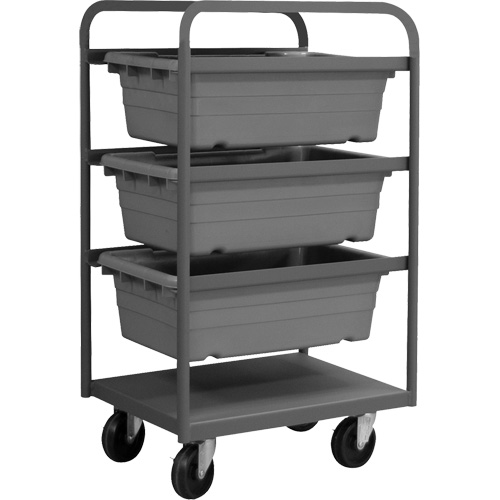 Mobile Tub Rack, Double-sided, 3 bins, 26" W x 18" D x 42" H Pryde Industrial Inc.