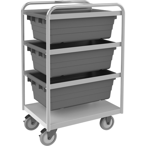 Mobile Tub Rack, Double-sided, 3 bins, 26" W x 18" D x 42" H Pryde Industrial Inc.
