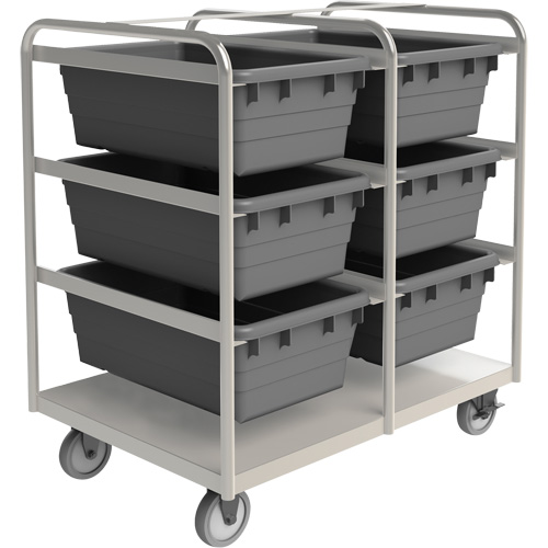 Mobile Tub Rack, Double-sided, 6 bins, 26" W x 36" D x 42" H Pryde Industrial Inc.
