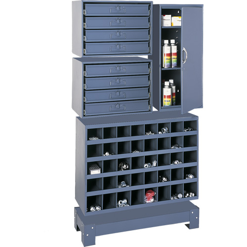 Unit&eacute; de stockage modulaire pour petites pi&egrave;ces, Acier, 8 tiroirs, 33-3/4" x 12-1/4" x 59-5/8", Gris Pryde Industrial Inc.