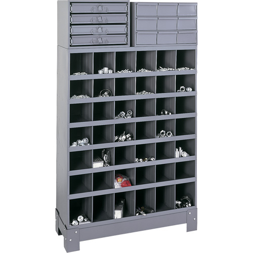Modular Small Parts Storage Unit, Steel, 13 Drawers, 33-3/4" x 12-1/4" x 59", Grey Pryde Industrial Inc.