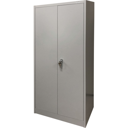 Storage Cabinet, Steel, 4 Shelves, 66" H x 30" W x 15" D, Grey Pryde Industrial Inc.