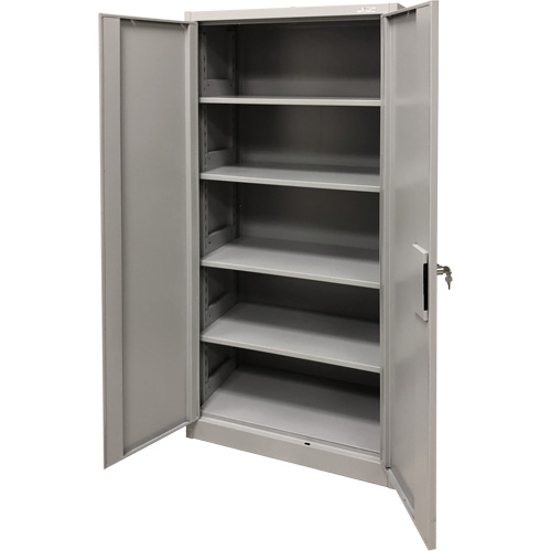 Storage Cabinet, Steel, 4 Shelves, 78" H x 36" W x 24" D, Grey Pryde Industrial Inc.