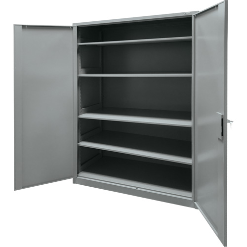 Armoire de rangement, Acier, 4 Tablettes, 78" h x 48" la x 24" P, Gris Pryde Industrial Inc.