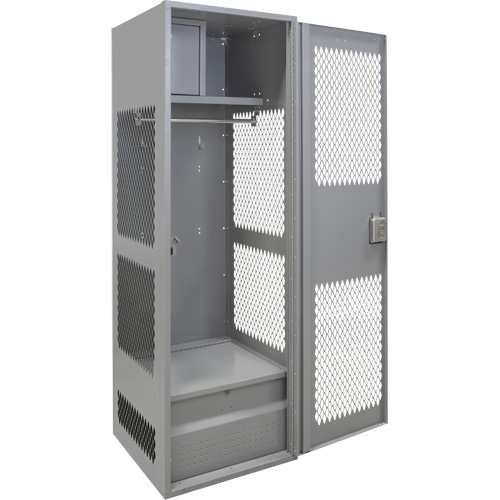 Casier pour &eacute;quipement avec porte, Acier, 24" la x 24" p x 72" h, Gris Pryde Industrial Inc.