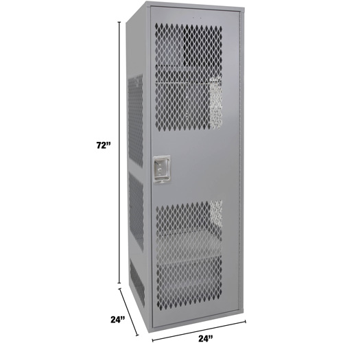 Casier pour &eacute;quipement avec porte, Acier, 24" la x 24" p x 72" h, Gris Pryde Industrial Inc.