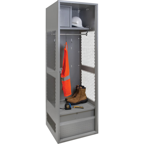 Casier pour &eacute;quipement, Acier, 24" la x 24" p x 72" h, Gris Pryde Industrial Inc.