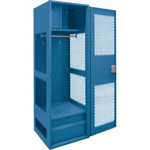 Casier pour &eacute;quipement avec porte, Acier, 24" la x 24" p x 72" h, Bleu fonc&eacute; Pryde Industrial Inc.