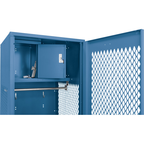 Casier pour &eacute;quipement avec porte, Acier, 24" la x 24" p x 72" h, Bleu fonc&eacute; Pryde Industrial Inc.