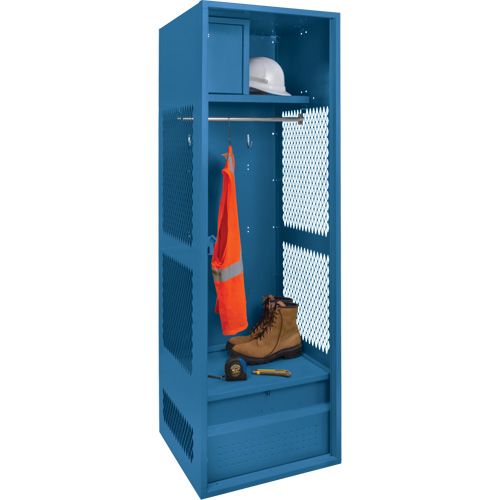 Casier pour &eacute;quipement, Acier, 24" la x 18" p x 72" h, Bleu fonc&eacute; Pryde Industrial Inc.