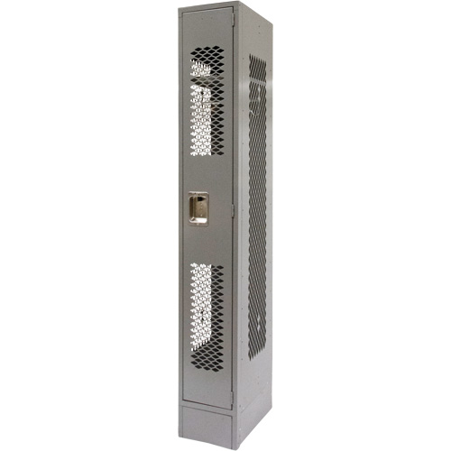 Vented Lockers, 12" x 18" x 78", Steel, Grey, Knocked Down, Perforated Pryde Industrial Inc.