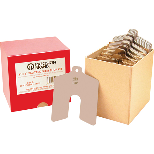 Assortiments de cales d'&eacute;paisseur &agrave; rainure, 5" lo x &eacute;paisseur 0,001"- 0,075", 5" la, Acier inoxydable Pryde Industrial Inc.