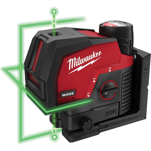 Ensemble de laser vert &agrave; lignes crois&eacute;es et points d'aplomb M12 Pryde Industrial Inc.