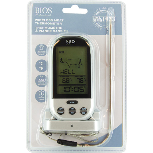 Wireless Meat & Poultry Thermometer, Contact, Digital, 32-482°F (0-250°C) Pryde Industrial Inc.