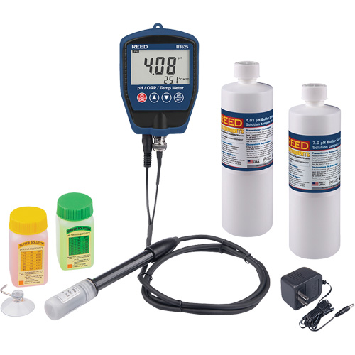 Trousse pH/mV-m&egrave;tre avec solution tampon et adaptateur d'alimentation Pryde Industrial Inc.