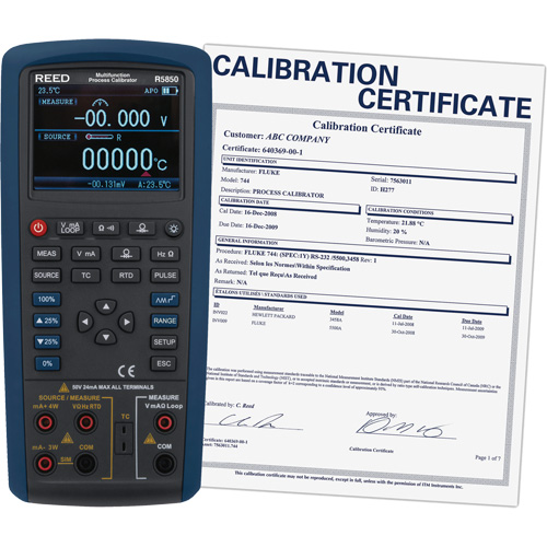 Multifunction Process Calibrator with Calibration Certification, Without Data Logging, Portable, 5 Processes Pryde Industrial Inc.