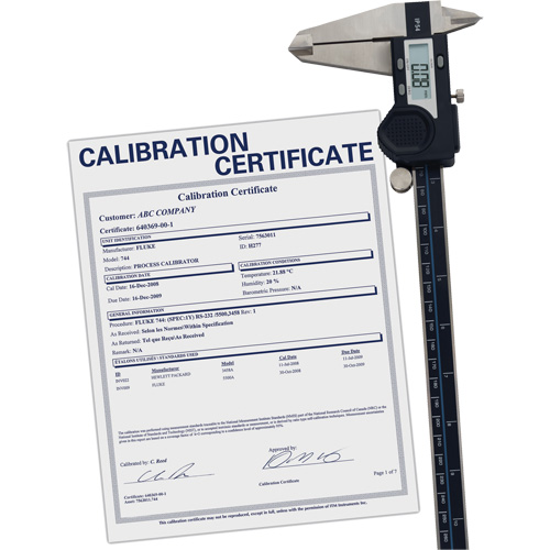 Pied &agrave; coulisse num&eacute;rique avec certificat de traçabilit&eacute;, R&eacute;solution de 0,0005" (0,01 mm), 0" - 12" (0 mm - 300 mm) gamme de mesure Pryde Industrial Inc.