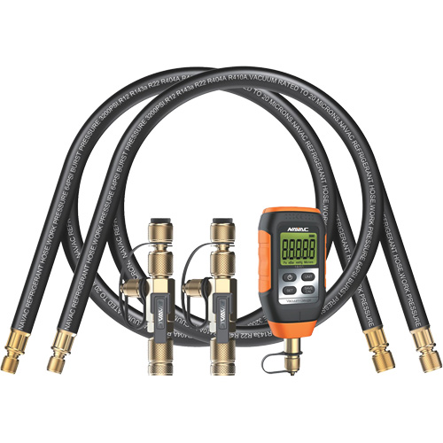 Ensemble d'&eacute;vacuation rapide avec tuyaux, outils de base et vacuom&egrave;tre en micron Pryde Industrial Inc.