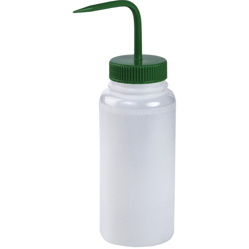 Flacon de lavage en poly&eacute;thyl&egrave;ne &agrave; large goulot avec bouchon en polypropyl&egrave;ne vert Pryde Industrial Inc.