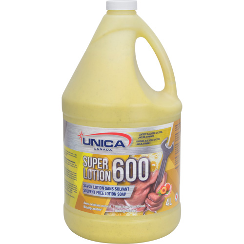 Super 600 Antiseptic Soap, Pumice, 4 L, Bottle, Peach Pryde Industrial Inc.