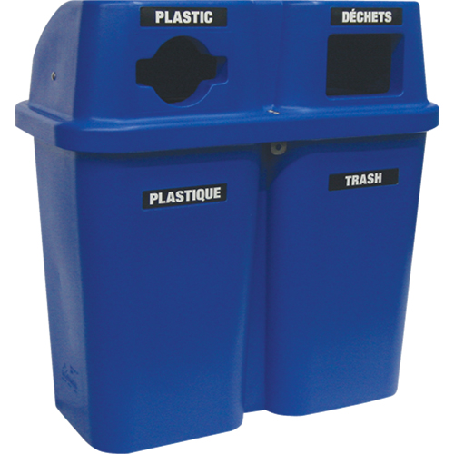 Contenants de recyclage Bullseye, Bord de rue, Plastique, 2 x 22 gal. US Pryde Industrial Inc.