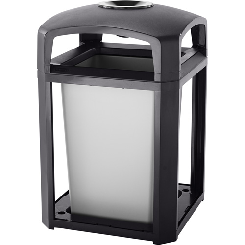 Cendrier et corbeille pour d&eacute;chets de s&eacute;rie Landmark, Plastique, Capacit&eacute; 35 gal. US, Hauteur 40" Pryde Industrial Inc.